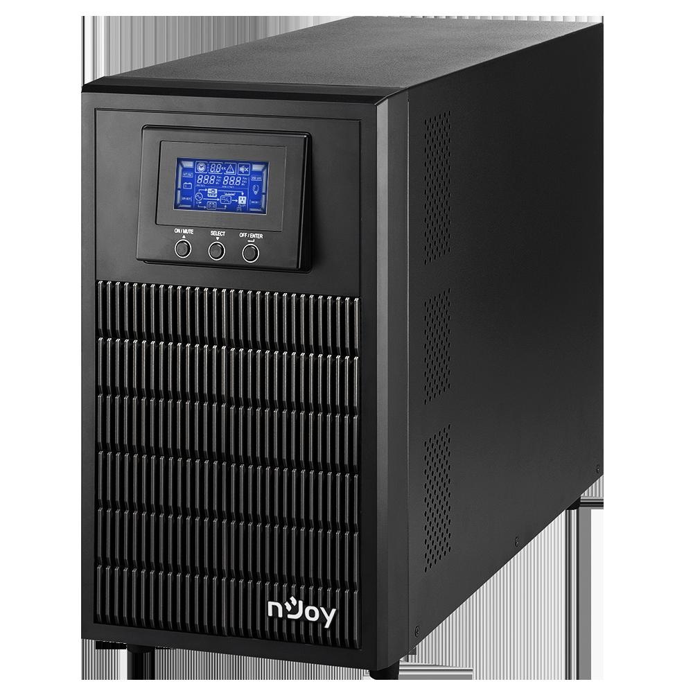 UPS nJoy Aten PRO 3000, 3000VA/2700W, On-line, LCD Display, 4 Prize Schuko cu Protectie, Management, Tower, Dubla conversie, Frequency Range 40Hz ~ 70 Hz, Connection port RS232 / USB / Intelligent Port, Dimensiuni: 421 x 190 x 318 mm, Greutate: 27.6 kg