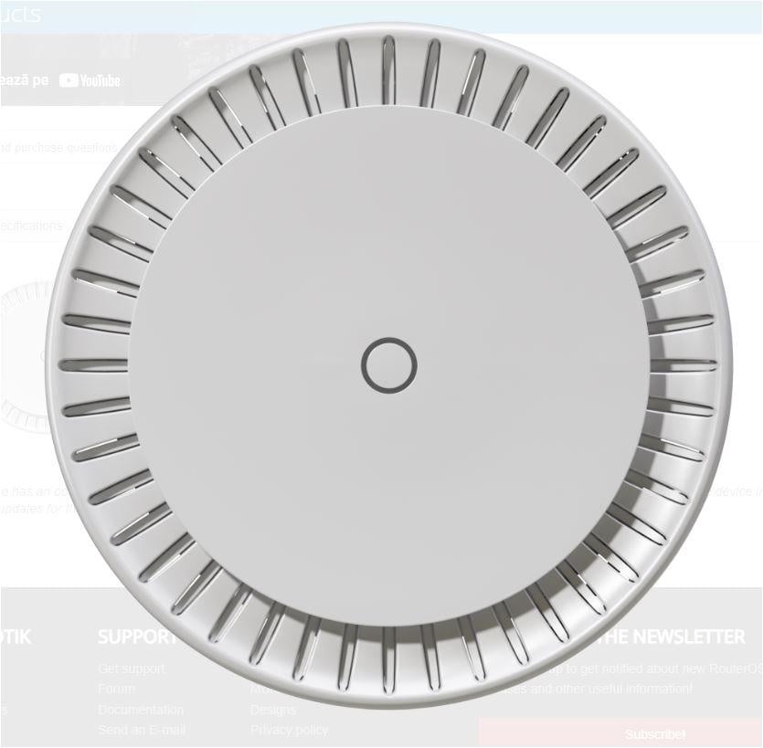 Wireless Access Point Mikrotik CAPGI-5HAXD2HAXD, Procesor: IPQ-6010 1.8 GHz, 128 Mb NAND, 2 x GB ports, Tensiune alimentare: 18 - 57V DC, PoE In: 802.3af/at, Dimesiuni: 228 x 48mm, Consum max: 28W, Licenta RouterOS: L4, PoE Out: 802.3af/at, Standard