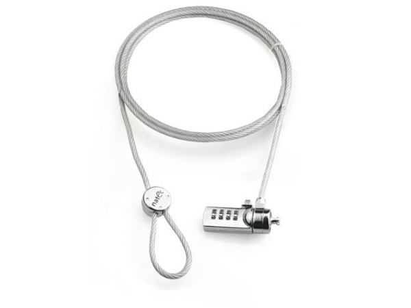 Cablu de securitate laptop Natec, lungime cablu 180 cm, material metal, gri