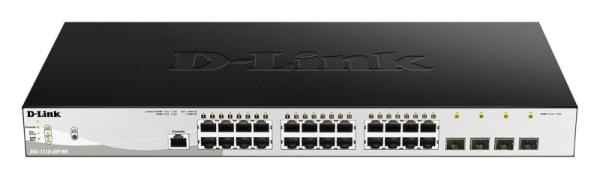 D-Link Switch DGS-1210-28P/ME, 24 porturi Gigabit PoE Base-T, 4 porturi SFP1000Mbps, Capacity 56Gbps, 19" Rackmount, WebSmart, 2*fan
