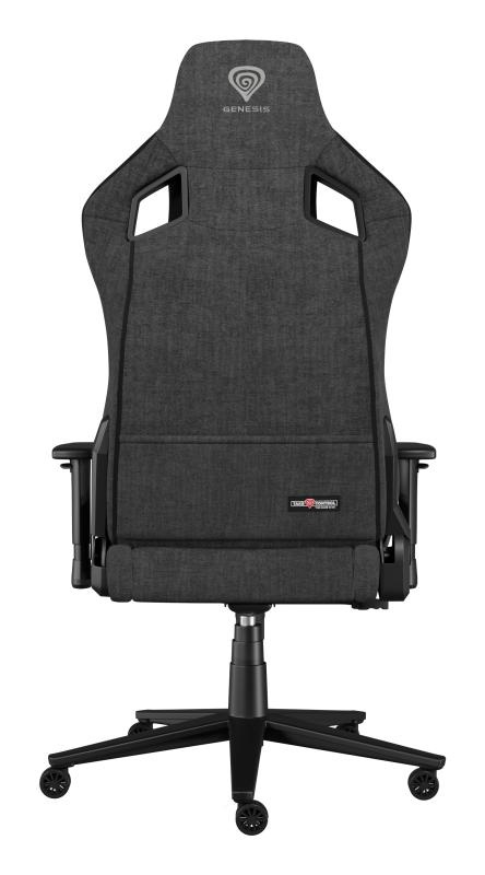 Scaun gaming Genesis Nitro 660, material textil, reglabil pe inaltime, greutate maxima suportata 150 kg, inaltime scaun reglabil 45 - 52 cm, spatar ajustabil 135°, dimensiuni roti 60mm, echipat cu piston cu gaz clasa 4, manere 2D, negru/gri