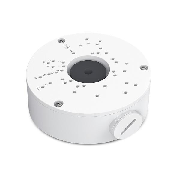 VIGI Network Camera Junction Box SPEC：Aluminum Alloy、364g、∅125 × 130.47 × 45.7 mm (4.92 × 5.14 × 1.80 in) FEATURE：Practical Design for Hiding Cables、Aluminum Build with Waterproof Capabilities、Compatible with All VIGI Cameras、Suitable for Indoor or