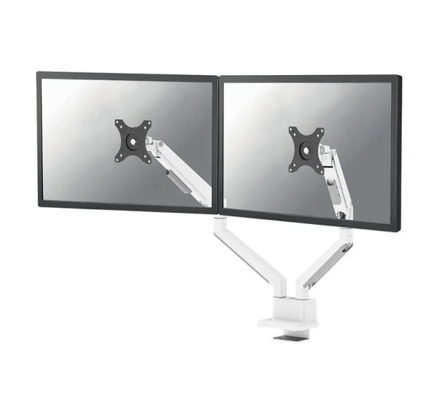 Brat dublu monitor Neomounts DS70-250WH2; pentru display-uri cu diagonale 17"-32", sistem de prindere VESA 75x75~100x100, greutate maxima suportata 9 - per ecrankg, full motion, tilt +45°, swivel 90°, rotate 180°; gas spring; culoare argintiu. Garantie 5