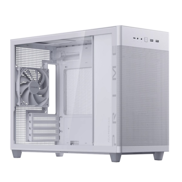Carcasa PC ASUS Prime AP201 White Micro‑ATX – Small Tower, USB‑C, Mesh Alb