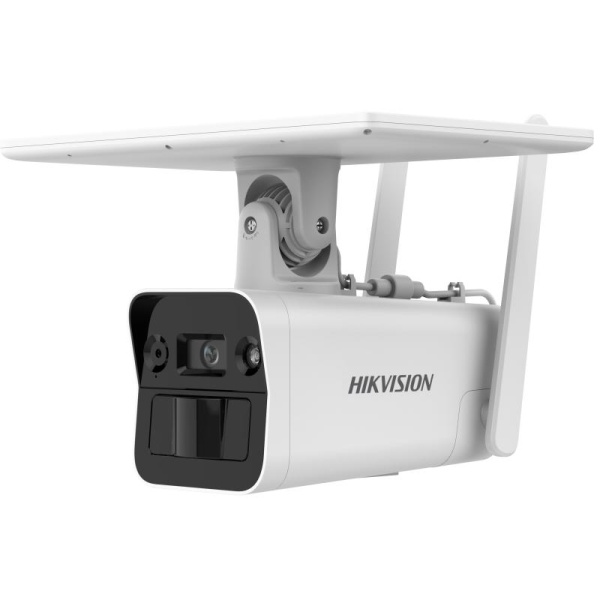 Camera de supraveghere IP Bullet 4MP Hikvision DS-2XS2T41G1- ID/4G/C05S07(4MM) cu panou solar, lentila fixa: 4mm, iluminare: B/W: 0.01 Lux @ (F1.6, AGC ON),B/W: 0 Lux cu IR: 30m, microfon si difuzor incorporat, slot card de memorie: Micro SIM, alarma la