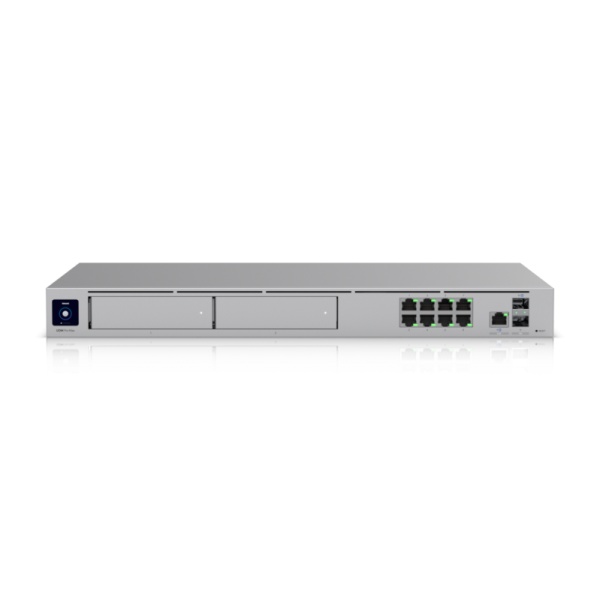 Ubiquiti UniFi Dream Machine PRO MAX, 2.0 GHz quad-core processor, Dual WAN Ports, One 10G SFP+ Port, 2.5G RJ45+ Port, 2x 3.5" HDD Bay for NVR Storage, 8 Gigabit RJ45 ports Advanced Security Gateway with Built-in Switch, Rackmountable.