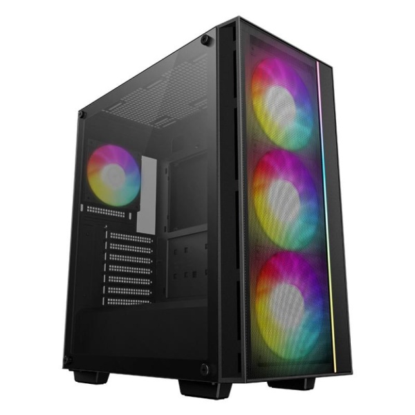 Carcasa Deepcool Matrexx 55 Mesh V4 Mid‑Tower Negru – Flux Aer Maxim & Tempered Glass