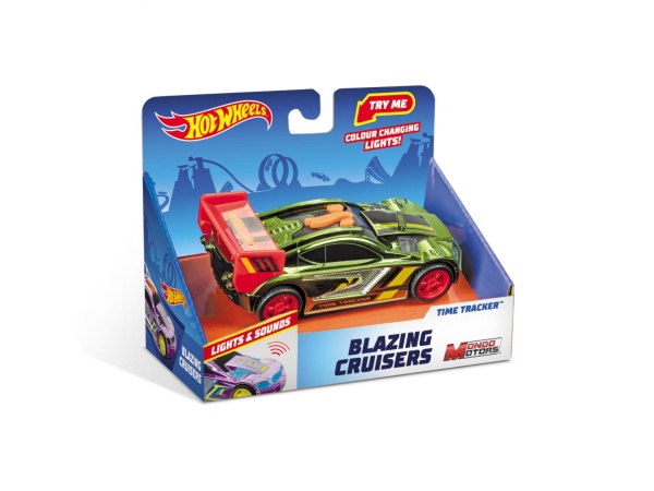 Masinuta Hot Wheels Time Tracker Verde – Lumini si Sunete, Rezistenta la Impact