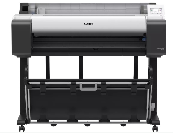 Plotter Canon imagePROGRAF TM-355 + HDD 500Gb, PIN Printing, 36"(914mm), format A0, 5 culori, rezolutie max 2400x1200dpi, memorie 2GB, limbaje de imprimare: HP-GL/2, HP RTL, CALS G4 (submission via FTP only), JPEG, PDF), Display LCD 4.3", interfata: USB