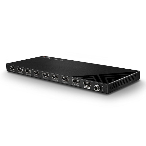 Splitter Lindy 8 Port HDMI 2.0, latime de banda suportata 18Gbps, rezolutie maxima 3840x2160@60Hz 4:4:4 8bit, negru