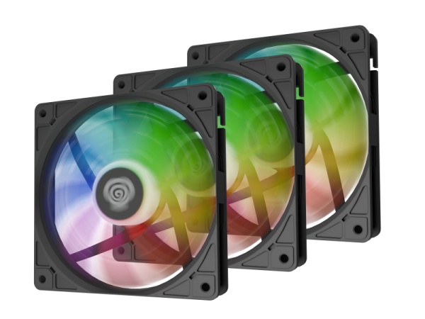 Ventilatoare GENESIS OXAL 120 ARGB NEGRU 3x120mm, 1150-1450 RPM, 42-46 CFM, 1.7 mmH2O, 3pin, 12VDC