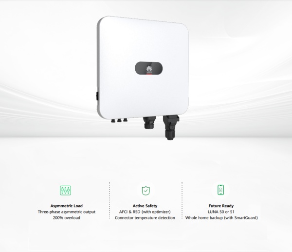 Invertor solar hibrid trifazat Huawei SUN2000‑5K‑MAP0 – eficienta 98,6% + compatibilitate baterii LUNA