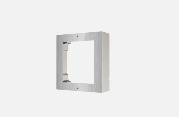 Panou frontal pentru un modul videointerfon modular Hikvision DS-KD- ACW1/S; montare aplicata; material otel inoxidabil; dimensiuni: 117mm x 1 07mm x4mm;