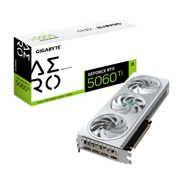 Placa Video GIGABYTE GEFORCE RTX 5060 TI AERO OC 8GB GDDR7 128 bit, PCIE 5.0, 1x HDMI 3x DP
