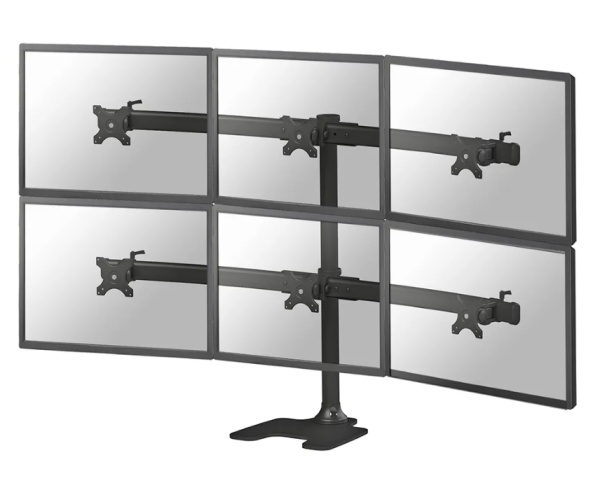 Suport 6 monitoare de birou Neomounts FPMA-D700DD6; pentru display-uri cu diagonale 10"-27", sistem de prindere VESA 100x100~100x100, greutate maxima suportata 8 - per ecrankg, full motion, tilt +180°, swivel +180°, rotate +360°; inaltime reglabila