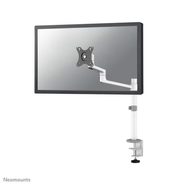 Brat monitor Neomounts DS60-425WH1; pentru display-uri cu diagonale 17"-27", sistem de prindere VESA 75x75~100x100, greutate maxima suportata 8kg, tilt +90°, -30°, swivel +90°, -90°, rotate +360°, distanta fata de perete 128-459mm; inaltime reglabila