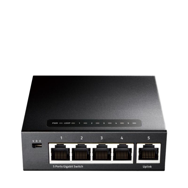 CUDY 5-Port Gigabit Ethernet Switch, 5 10/100/1000M RJ45 Ports, IGMP Snooping, Loop Detection/Prevention, 802.1p/DSCP QoS, Desktop Metal Case, Power Saving, Plug & Play, Wall-Mount