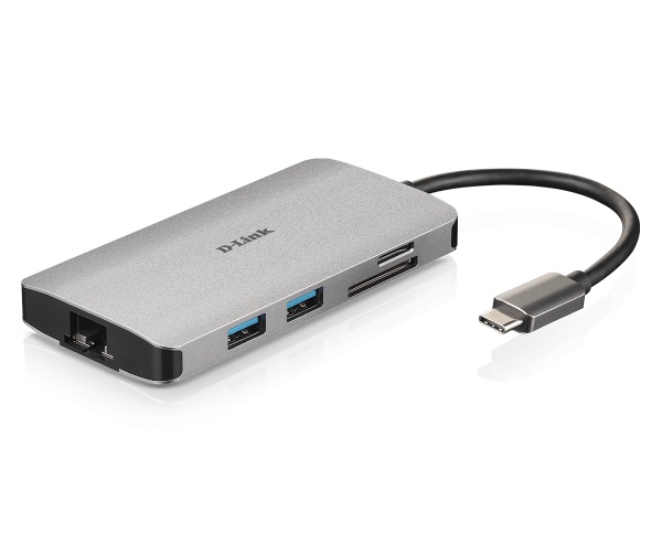 Hub USB DLINK DUB-M810, 8 porturi 3.0, gri