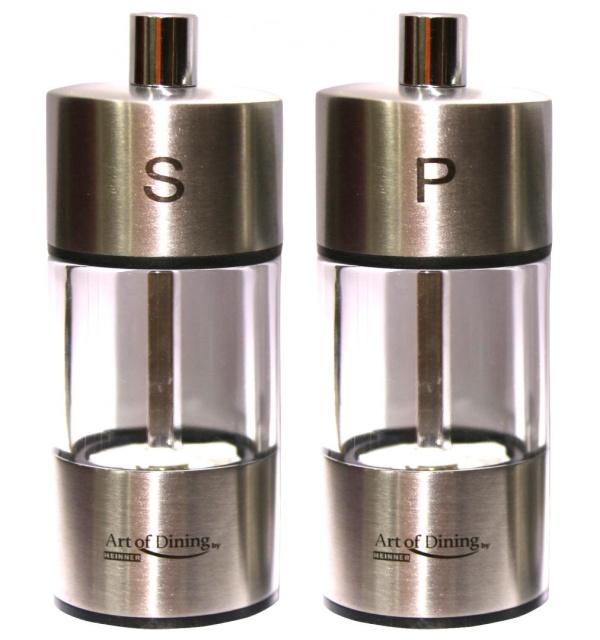 Set 2 rasnite sare si piper inox 9 cm Art of Dining Heinner – compact & elegant