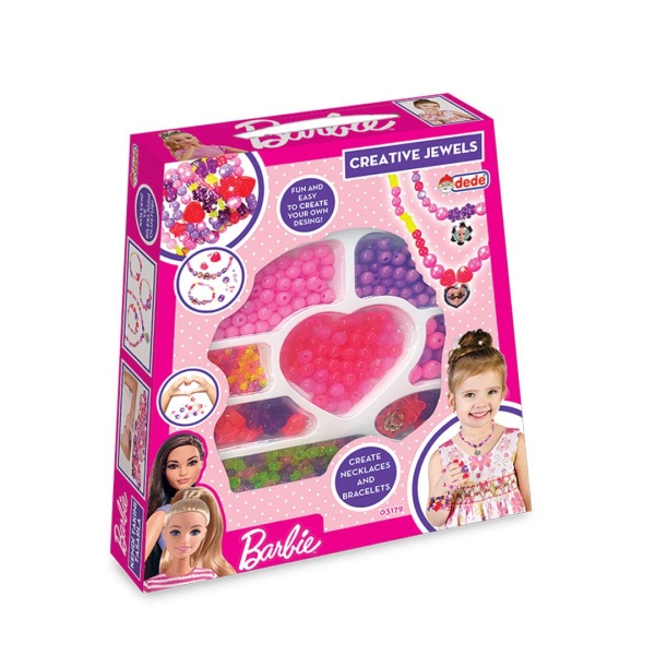 Set creatie margele si geanta transport Barbie – kit DIY bijuterii copii