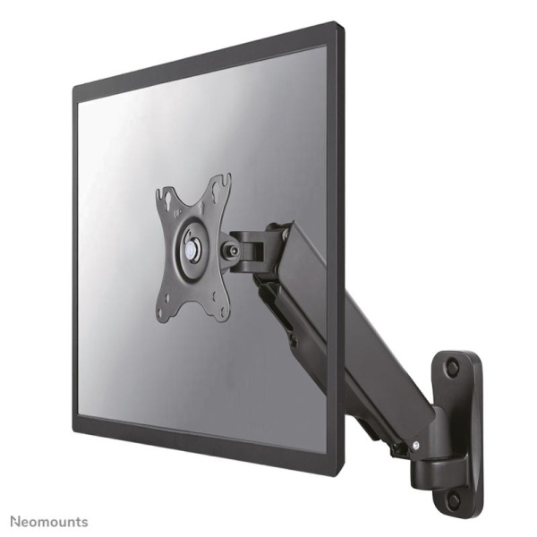 Suport perete Neomounts WL70-440BL11; pentru display-uri cu diagonale 17"-32", sistem de prindere VESA 75x75~100x100, greutate maxima suportata 9kg, full motion, tilt +90/-45°, swivel +/-180°, rotate 360°, inaltime reglabila manual 0-250mm; gas spring;