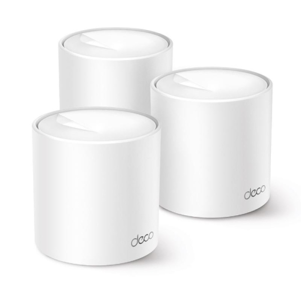 TP-Link AX3000 whole home mesh Wi-Fi 6 System, Deco X50 Pro (3-pack); Standarde Wireless: IEEE 802.11ax/ac/n/a 5 GHz, IEEE 802.11ax/n/b/g 2.4 GHz, viteza wireless: 5 GHz: 2402 Mbps (802.11ax, HE160), 2.4 GHz: 574Mbps (802.11ax), Acoperire: 4-6