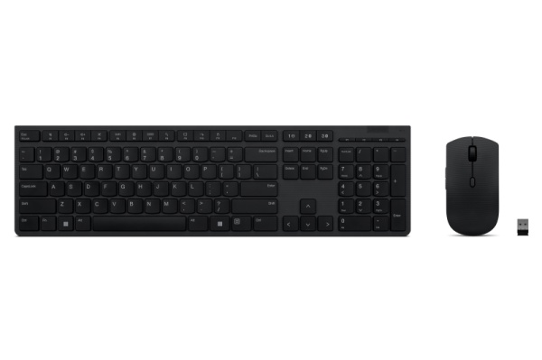 Lenovo Professional Wireless Rechargeable Combo Keyboard and Mouse - Overview and Service Parts; Mouse Resolution: 3-level Adjustable (default at 2400, 1600, 800) ; Levels can be configured via Lenovo Go Central Software up to 4000;Scrolling: 4-way