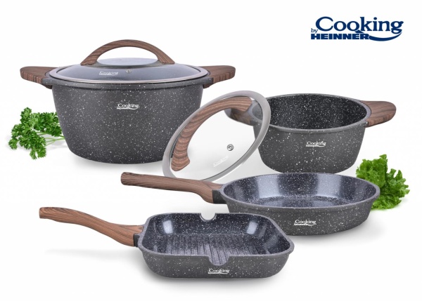 Set gatit 6 piese aluminiu turnat Paris Cooking by Heinner – recomandat plite inductie