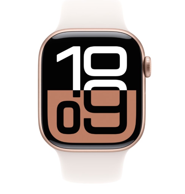 Apple Watch Series 10 GPS + Cellular 42mm Rose Gold Aluminium Case with Light Blush Sport Band - S/M