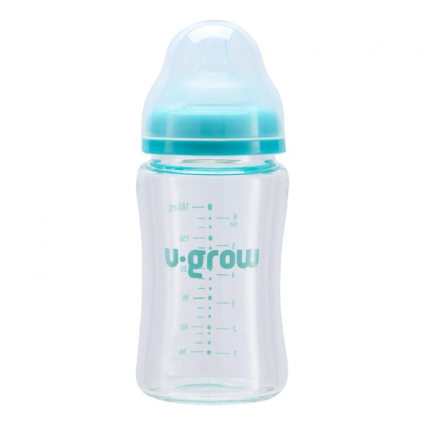 Biberon de sticla180 ml+2 tetine, U-Grow