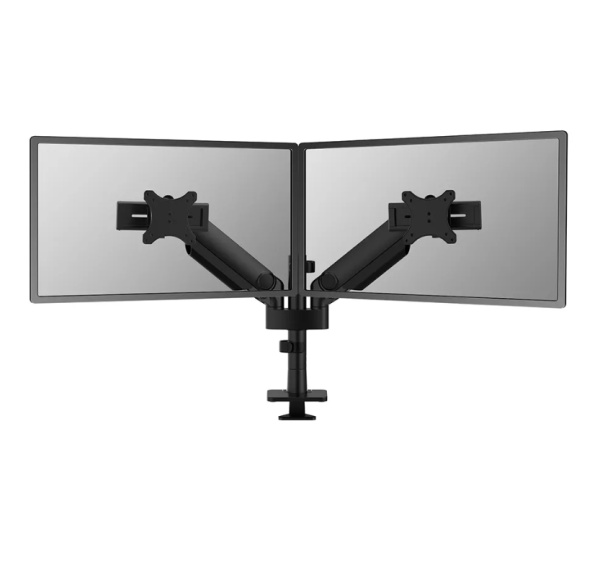Brat dublu monitor Neomounts DS65S-950BL2; pentru display-uri cu diagonale 24"-34", sistem de prindere VESA 75x75~100x100, greutate maxima suportata 11 - per ecrankg, full motion, tilt +70°, swivel 90°, rotate 90°; gas spring; culoare negru. Garantie 5