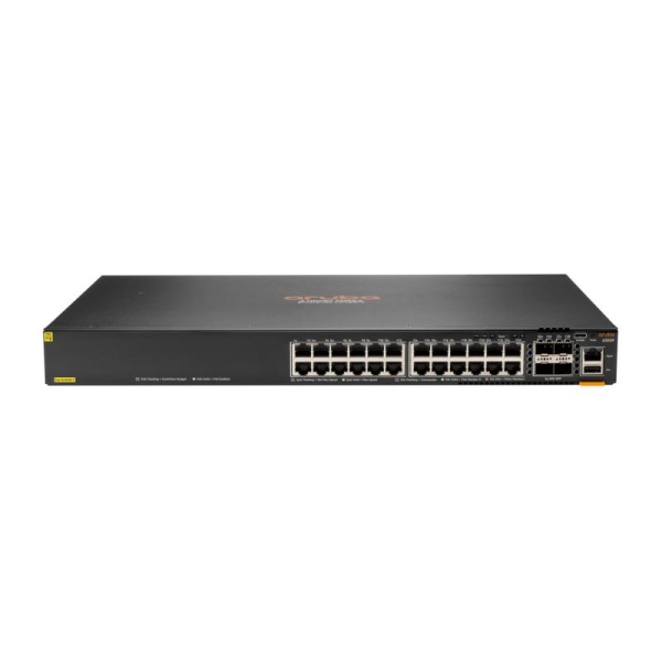 HPE Aruba Networking CX 6300F 24-port 1GbE Class 4 PoE and 4-port SFP56 Switch