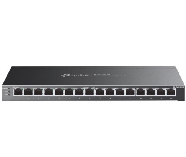 "JetStream™ 16-Port Gigabit Smart Switch with 8-Port PoE+ PORT: 8× Gigabit PoE+ Ports SPEC: 802.3af/at, 120 W PoE Power, Desktop Steel Case FEATURE: Integration with JetStream™ SDN Controller, Static Routing, 802.1Q VLAN, STP/RSTP/MSTP, IGMP Snooping,