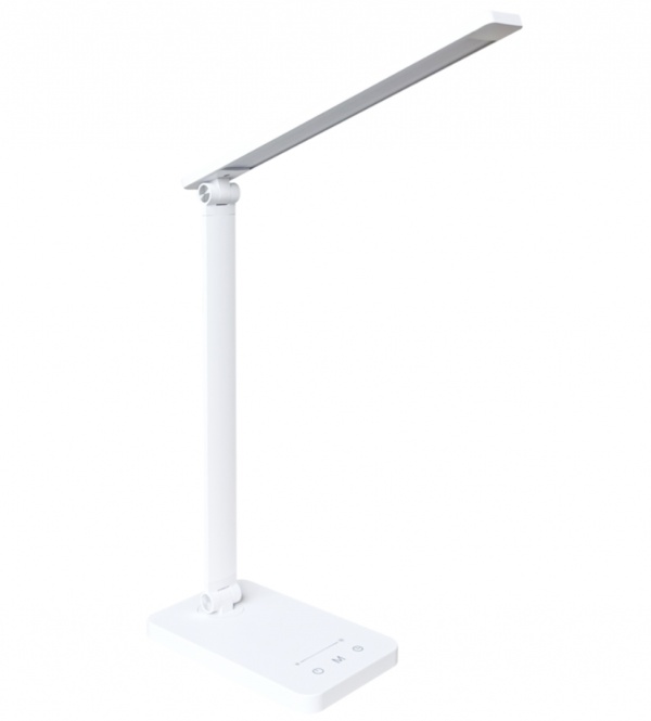Lampa LED birou Ledvance PANAN Disk Fold, 6.5W, 255 lm, lumina alba (3000K - 6500K), dimabila, Touch control, temporizator 30/60 minute, slot USB 5V/1A, Alb