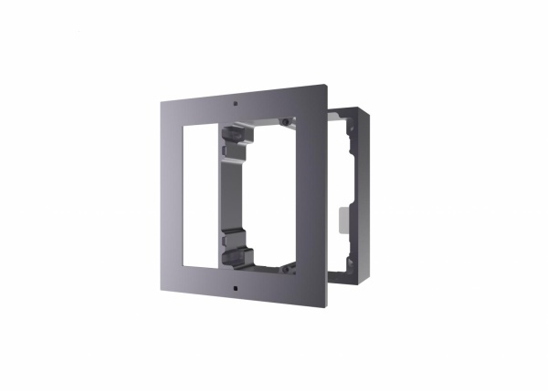 Panou frontal pentru un modul videointerfon modular Hikvision DS-KD-ACW1; montare aplicata; material aluminiu; dimensiuni: 117mm x 1 07mm ×4mm;