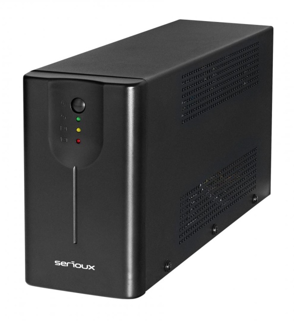 UPS Serioux Line Interactive 1200LI,Led, capacitate 1200VA/720W, 4 prize Schuko , baterie 12 V / 7.0 Ah × 2, timp mediu de functionare pe baterii 10 min - 50% sarcina, management USB/RJ45, software inclus,