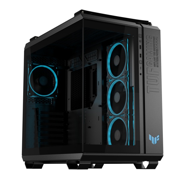 Carcasa ASUS TUF GAMING GT502 HORIZON Mid Tower ARGB NEGRU, Tempered Glass, Sloturi Expansiune 8+ 3 aditional verticale, Drive Bays: 2x3.5" 2x2.5", Ventilatoare Suportate: 4 (spate: 1x120mm, sus: 3x120mm sau 2x140mm), Format Placa De Baza Suportat: