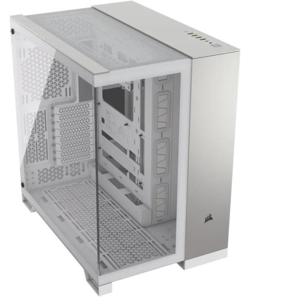 Carcasa PC CORSAIR 6500X Mid‑Tower Dual Chamber – Alb – Sticla Temperata & Mesh
