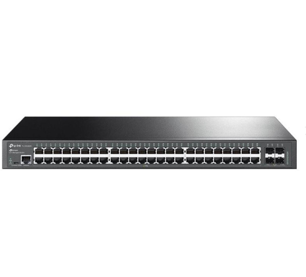 "JetStream™ 48-Port Gigabit L2+ Managed Switch with 4 10GE SFP+ Slots PORT: 48× Gigabit RJ45 Ports, 4× 10G SFP+ Slots, RJ45/Micro-USB Console Port SPEC: 1U 19-inch Rack-mountable Steel Case FEATURE: Integration with JetStream™ SDN Controller, Static