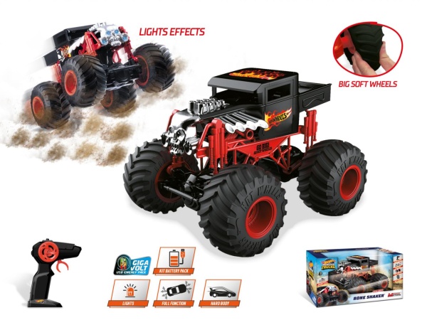 Masina cu telecomanda Hot Wheels Monster Trucks Bone Shaker – RC 2.4 GHz, acumulator USB 6 V