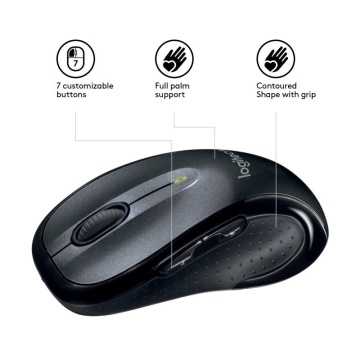 Mouse wireless Logitech M510, rezolutie maxima 1000 DPI, tehnologie laser, dimensiuni 120 x 65 x 41 mm, negru - Img 8