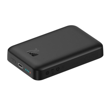 Baterie externa Baseus Magnetic Mini Wireless, 10000mAh, 20W, 2 x USB Type-C output/input, 15W wireless charging, include cablu USB Type-C la USB Type-C 30cm, negru - Img 6