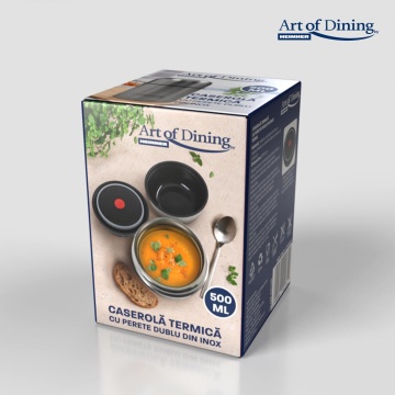 CASEROLA TERMICA CU PERETE DUBLU DIN INOX 500ML, ART OF DINING BY HEINNER - Img 7