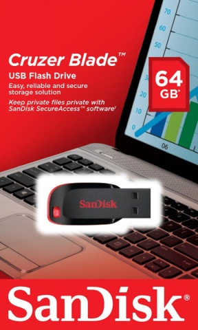 Memorie USB Flash Drive SanDisk Cruzer Blade, 64 GB, USB 2.0 - Img 2