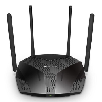 Mercusys MR60X Dual-Band WiFi 6 Router (AX15000), Standarde wireless: Wi-Fi 802.11ax / ac / a / b / g / n, Viteza wireless: 1201 Mbps (5 GHz) + 300 Mbps (2.4 GHz), Interfata: 1 × Port WAN Gigabit + 3 porturi Gigabit LAN, 4 x Antene externe de 5dBi. - Img 1
