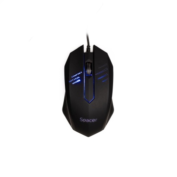 Mouse Spacer SPMO-M20, cu fir, 1000DPI, senzor optic, 3 butoane, iluminare, negru - Img 2