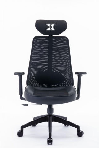 Scaun gaming Serioux Kyrian, adjustabil, piston pe gaz clasa 4, manere 3d, tetiere reglabile, baza stea cu 5 picioare, suporta pana la 150 kg, negru - Img 1