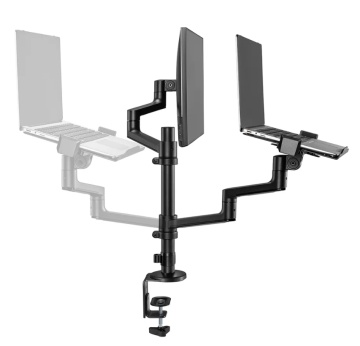 Suport dublu laptop de birou Neomounts DS20-425BL2; pentru display-uri cu diagonale 17"-27", sistem de prindere VESA 75x75~100x100, greutate maxima suportata 8kg, tilt +90°, -30°, swivel 90°, rotate 360°, distanta fata de perete 162-494mm; inaltime - Img 2