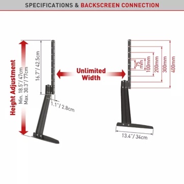 Suport TV de birou, Barkan S40, Fix, 32"-70", VESA 800x400, suporta pana la 50kg, Negru - Img 2