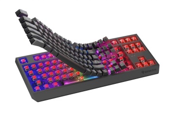 Tastatura gaming mecanica wireless Genesis Thor 230 TKL, iluminare RGB, swtich-uri Red, 87 taste, 11 butoane multimedia, negru - Img 4